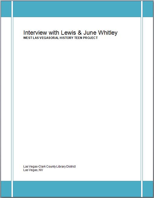 Title details for Interview with Lewis and June Whitley by Las Vegas - Clark County Library District - Wait list